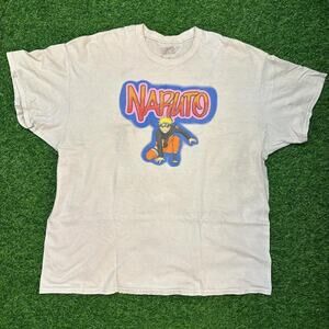 Vintage 2000s naruto graffiti text graphic tee